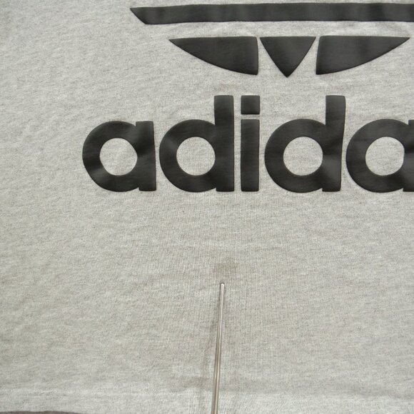 Adidas Shirt Mens Medium Gray Graphic Print Crew Neck Short Sleeve Active Gym - Picture 7 of 15